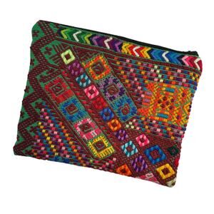 Embroidered Clutch | Multicolored Zippered Embroidered Tassel Boho Bohemian